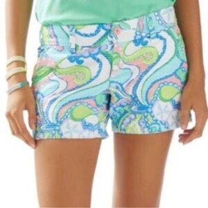 Lilly Pulitzer Callahan Shorts Blue Paisley Size 0